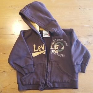 Levi's brown full zip hoodie size 3T